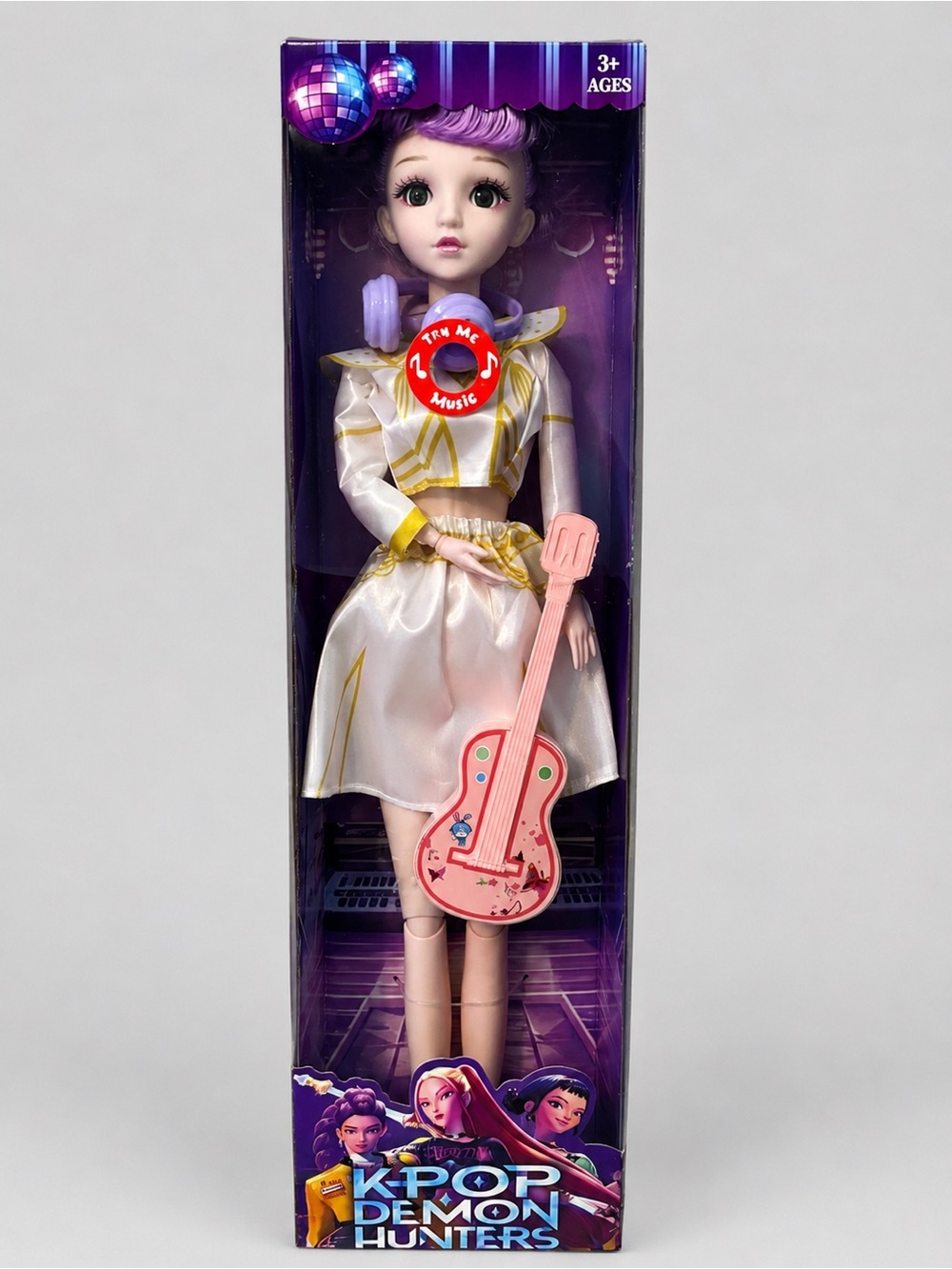 KPOP Demon Hunters Zoey Singing Doll – Purple Hair – Music Doll Toy